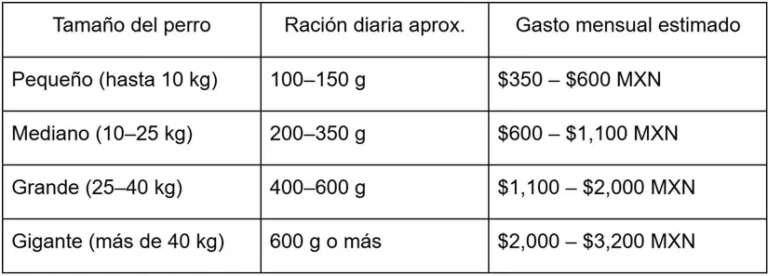 Cuánto cuesta alimentar a un perro al mes en México guía 2026