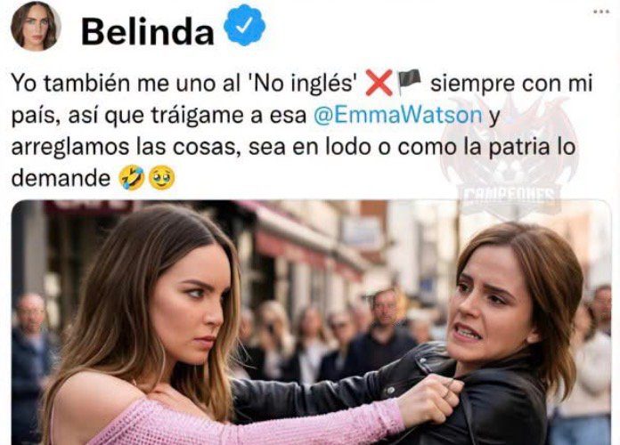 Belinda se pone la camiseta… y reta a Emma Watson en plena fiebre mundialista: “Como la patria lo demande”