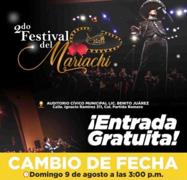 Cambia para el 9 de agosto el Festival del Mariachi