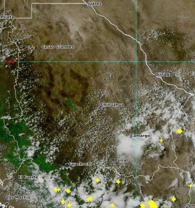 Prevén lluvias fuertes en la Sierra y rachas de viento de hasta 55 km/h en Chihuahua